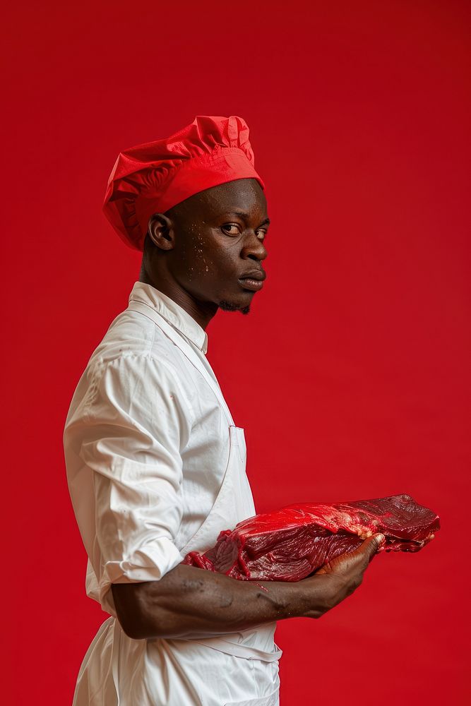 African butcher side portrait person adult human.