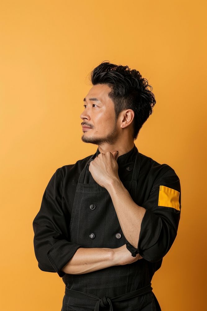 Asian chef side portrait photo photography person.