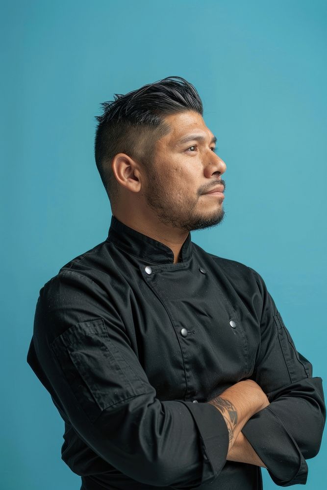 Latinx chef side portrait photo photography person.