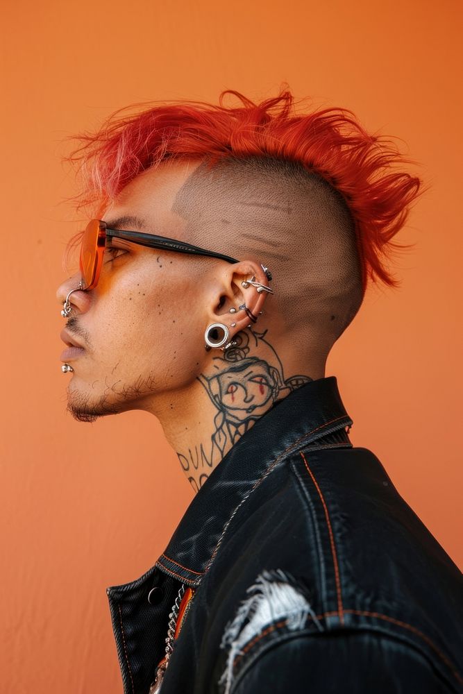 Latinx punk rock side portrait person tattoo human.