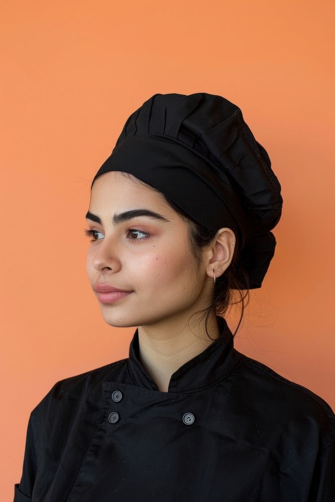 Latinxwoman chef side portrait photo photography clothing.