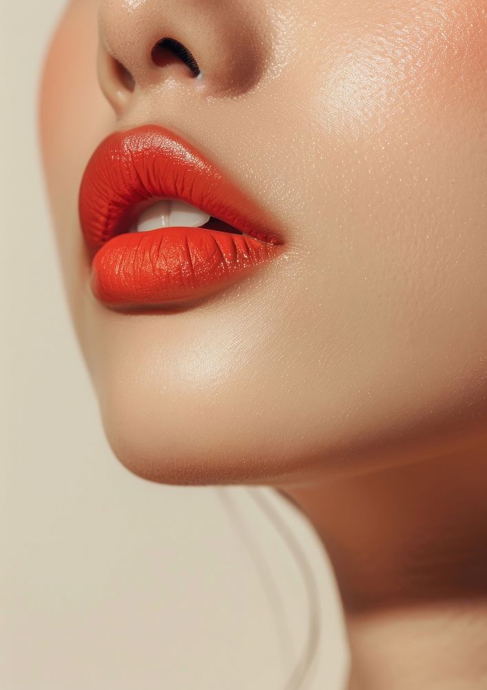 Lipstick woman skin cosmetics.