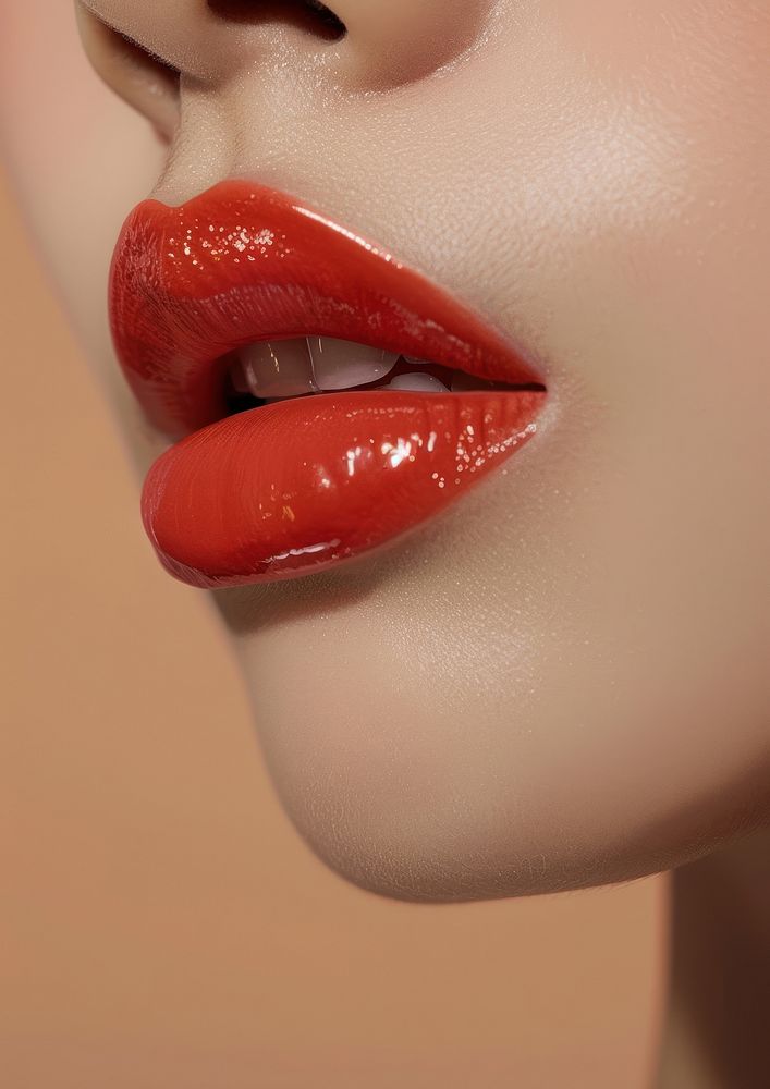Lipstick mouth skin cosmetics.