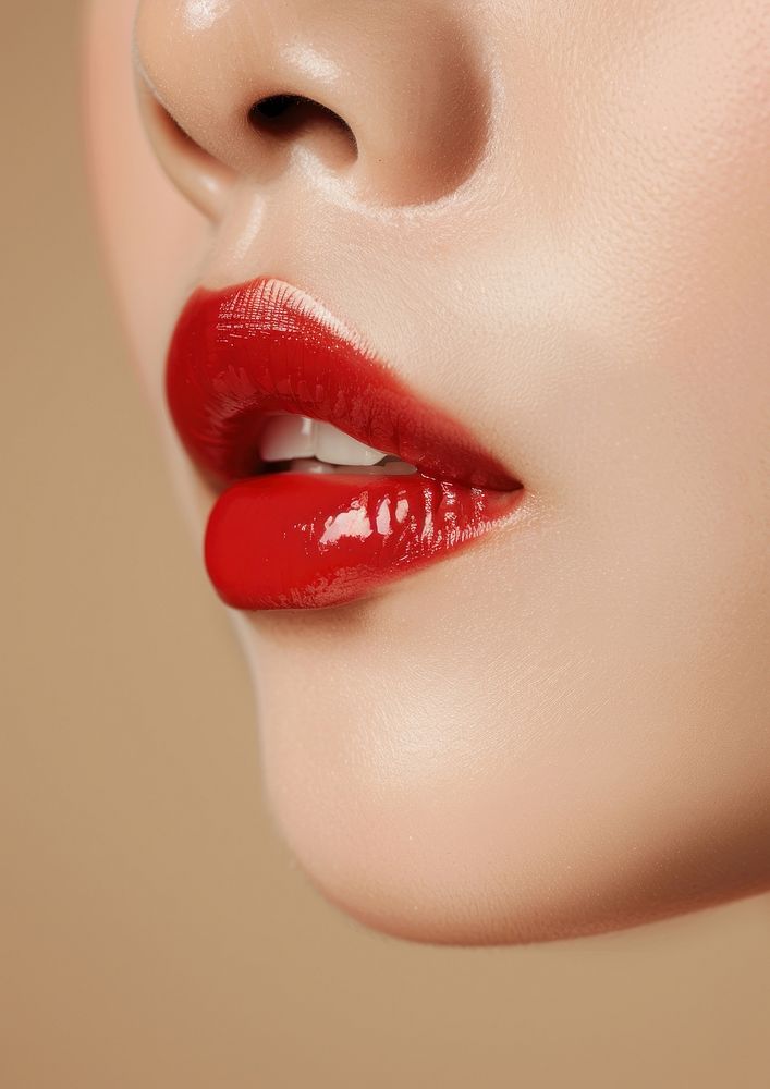 Lipstick woman mouth skin.
