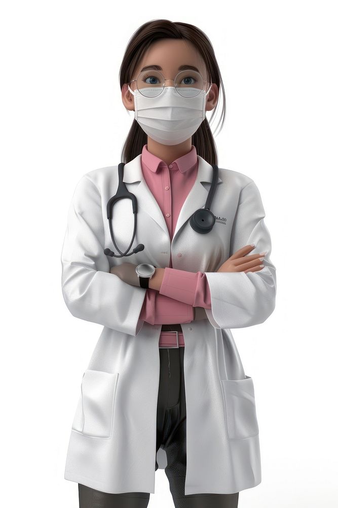 Woman doctor student wearing a facemask wristwatch clothing apparel.