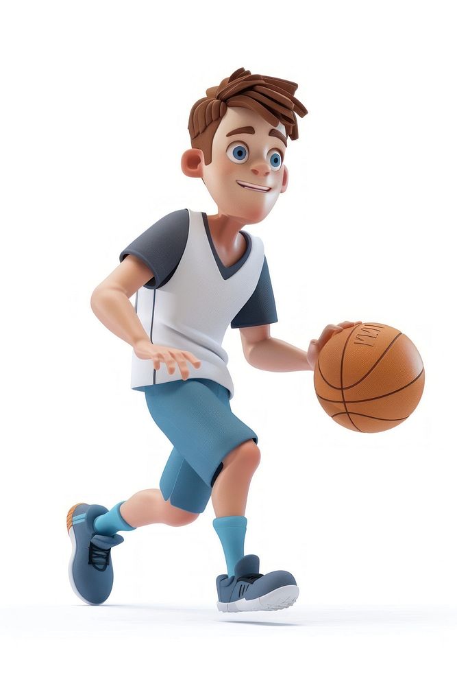 Playing basketball figurine clothing footwear.