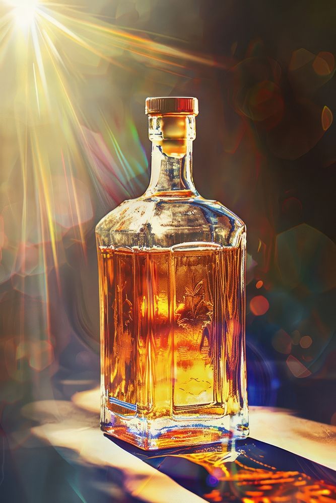 Whiskey bottle cosmetics beverage alcohol.