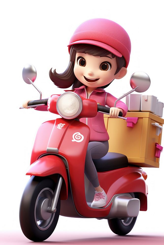 Japanese delivery girl transportation motorcycle vehicle.