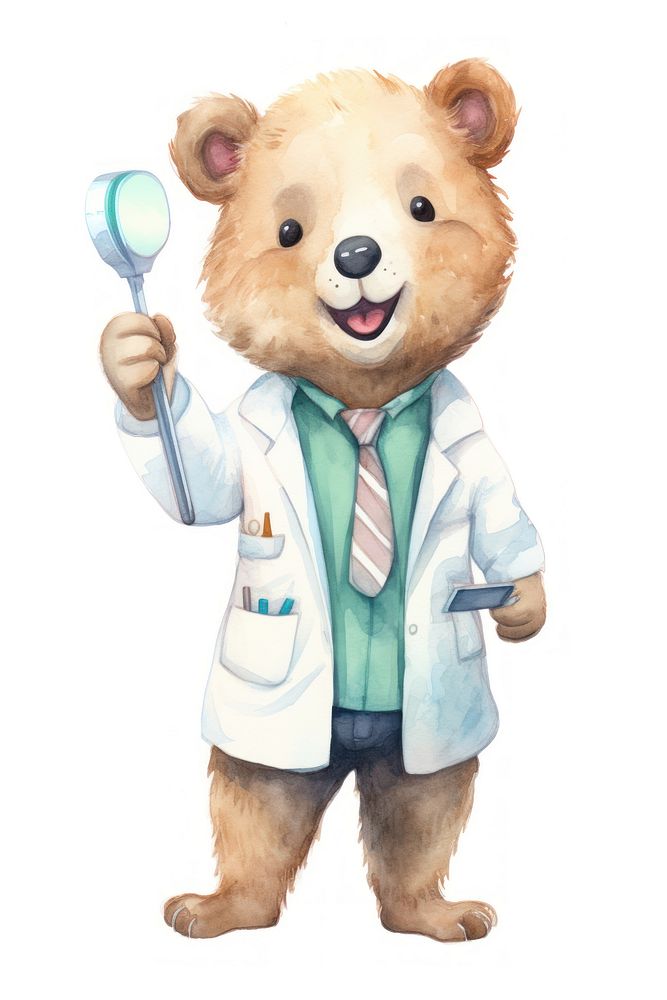 A bear dentist character cartoon accessories accessory clothing.
