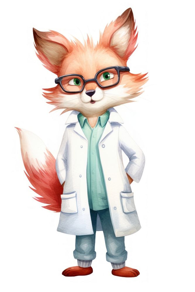 A fox dentist character cartoon coat accessories accessory.