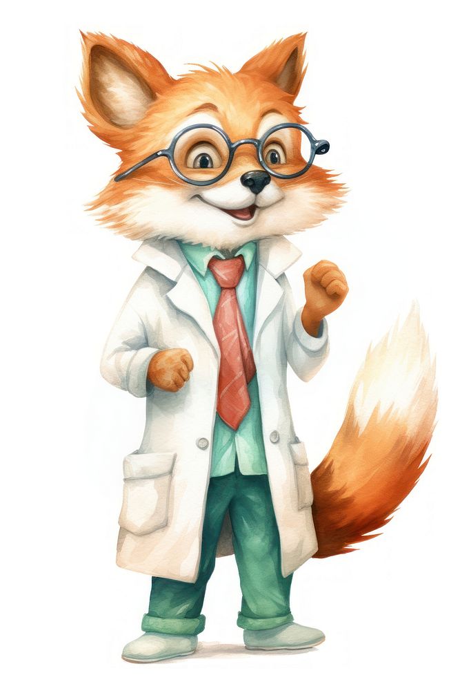 A fox dentist character cartoon coat accessories accessory.