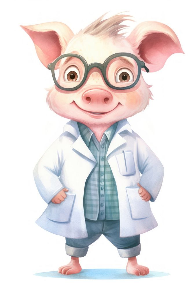 A pig dentist character cartoon coat accessories accessory.