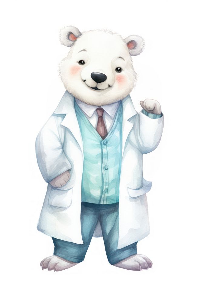A polar bear dentist character cartoon coat accessories accessory.