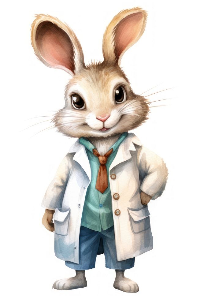 A rabbit dentist character cartoon coat accessories accessory.