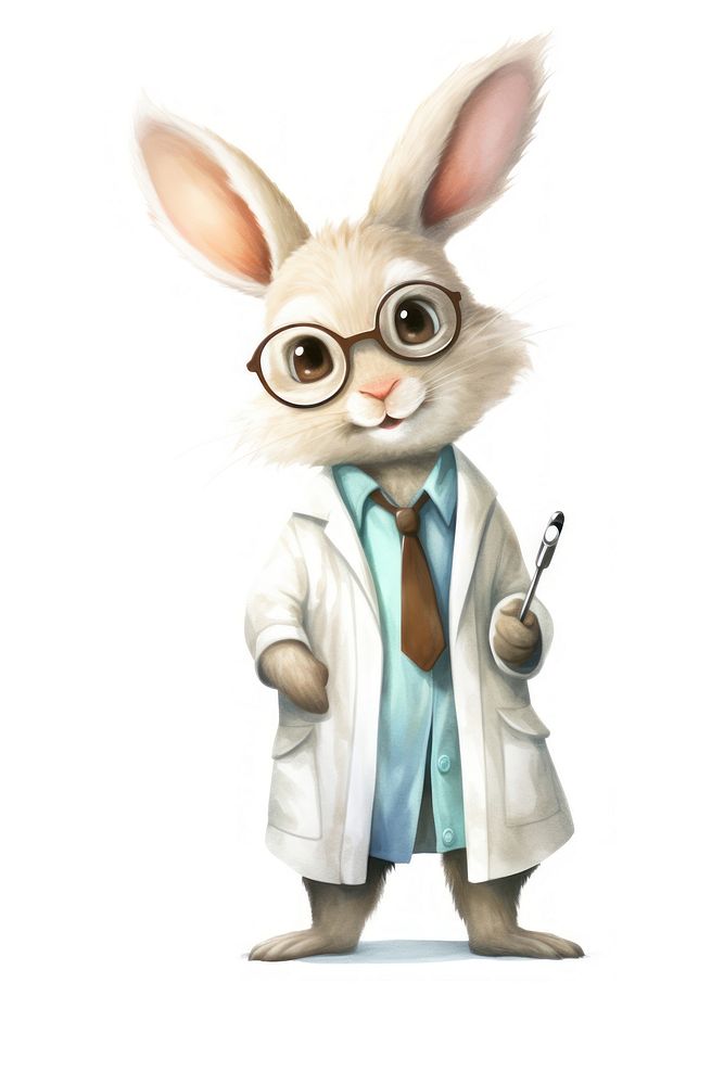 A rabbit dentist character cartoon coat accessories accessory.