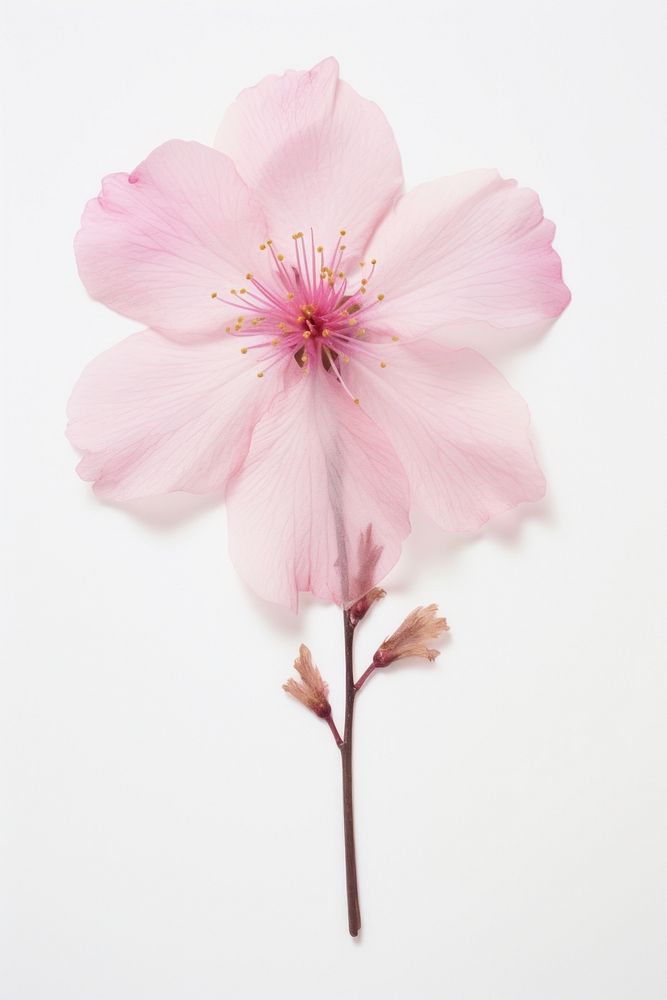 Real Pressed pink cherry blossom flower anemone anther.