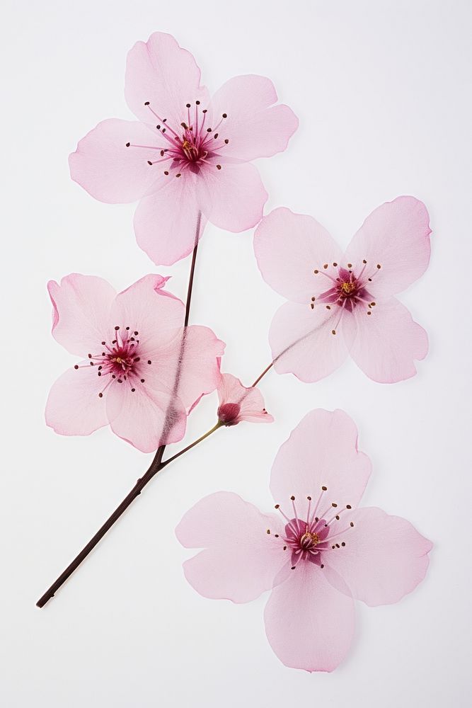 Real Pressed pink cherry blossom flower plant.