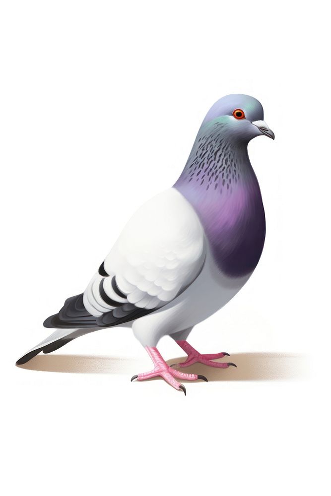 Colored pencil texture illustration Of pigeon animal bird dove.