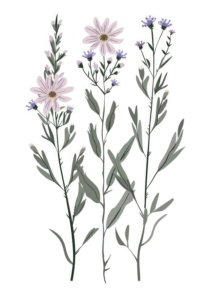 Flat vector hand drawn illustration a arvensis flower asteraceae blossom.