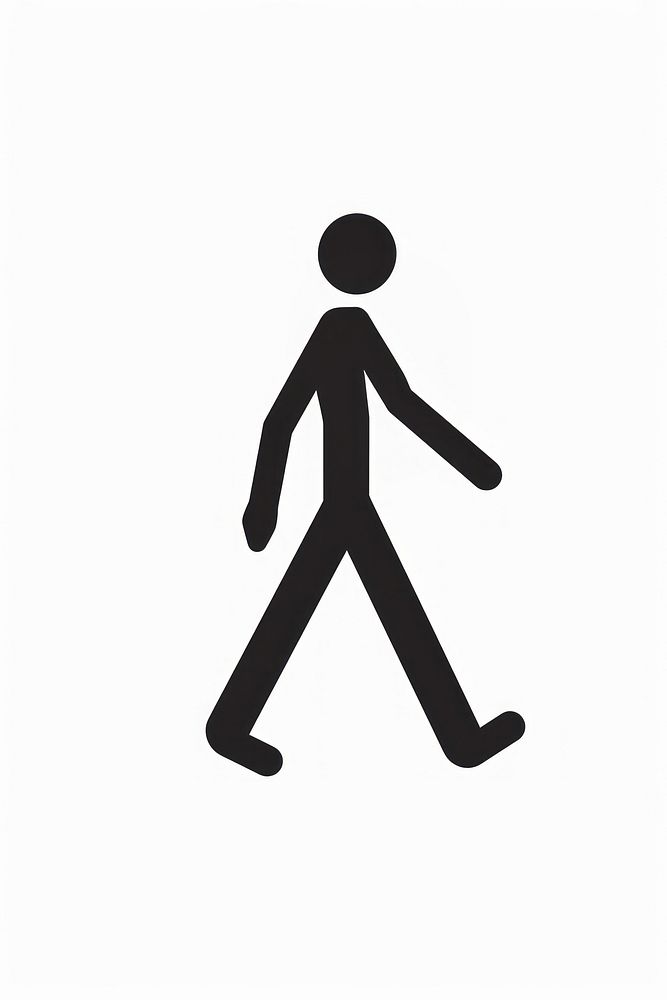 Flat Vector illustration walking man icon silhouette pedestrian cricket.