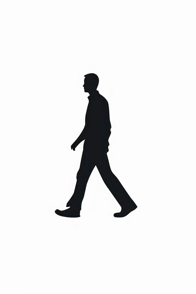 Flat Vector illustration walking man icon silhouette person human.