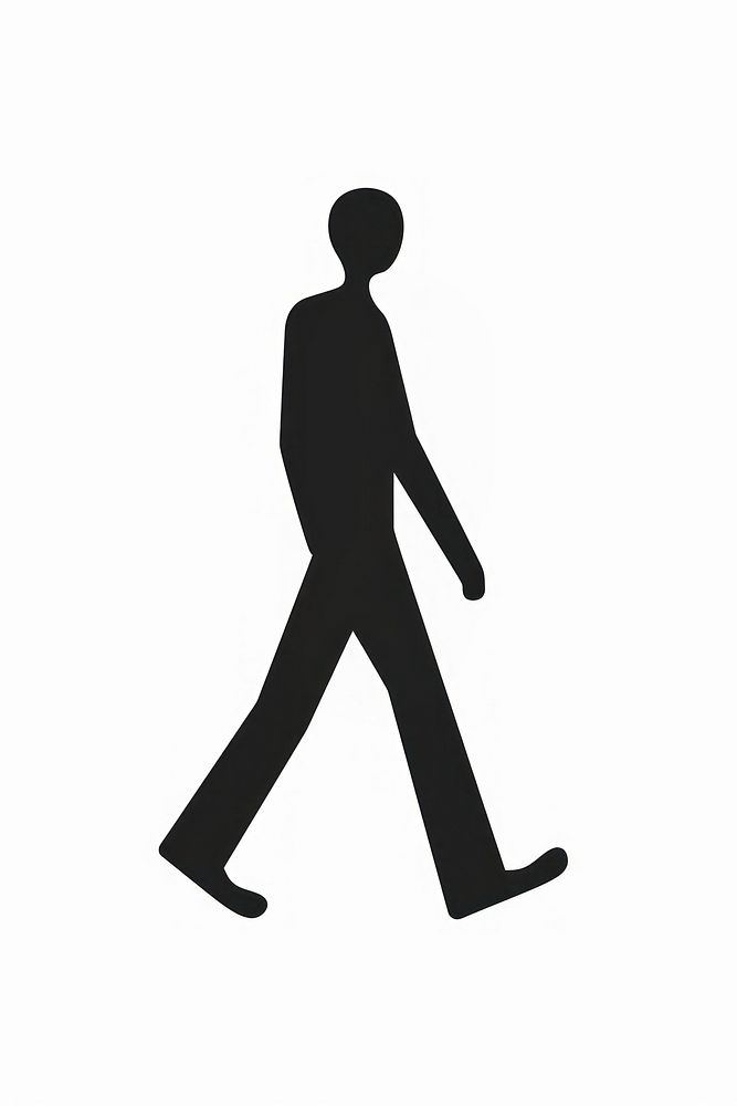 Flat Vector illustration walking man icon silhouette pedestrian person.