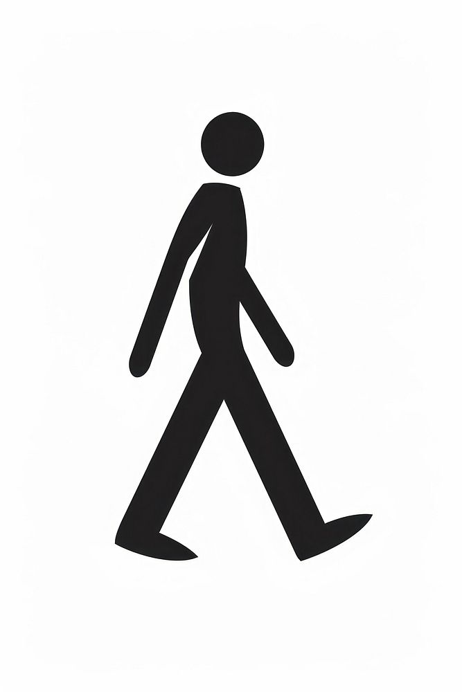 Flat Vector illustration walking man icon silhouette pedestrian skating.