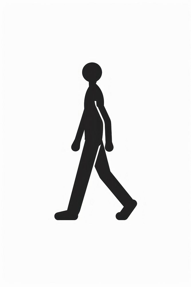 Flat Vector illustration walking man icon silhouette pedestrian person.