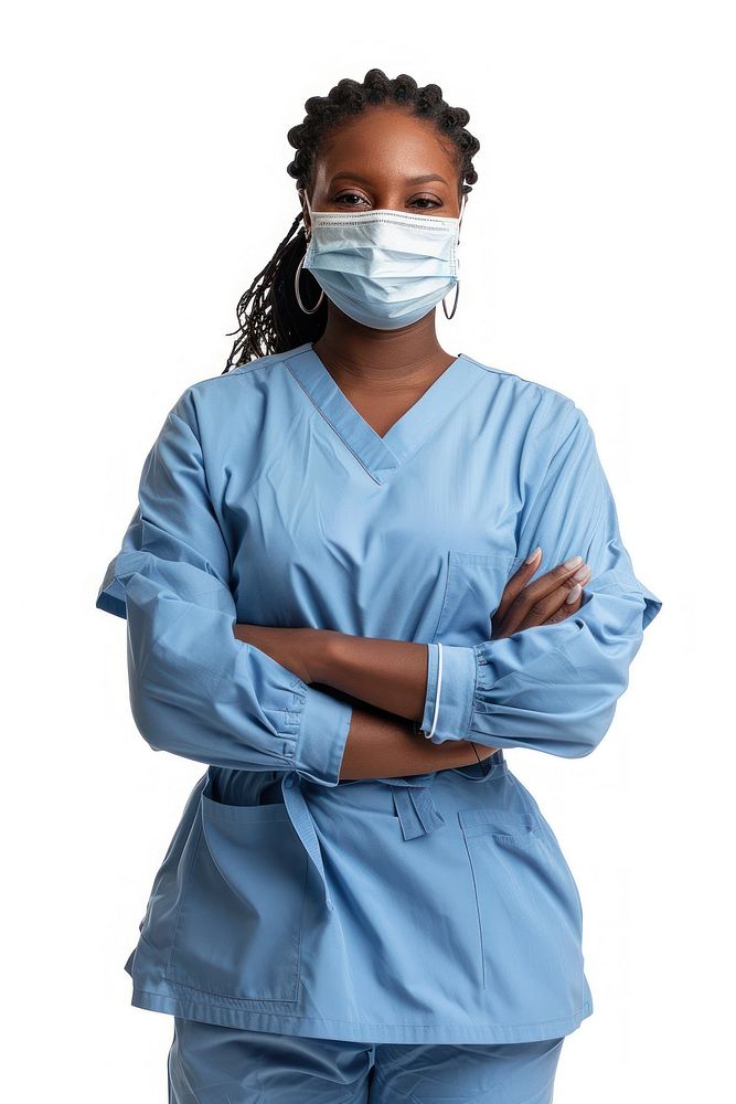 Woman doctor student wearing a facemask person human nurse.