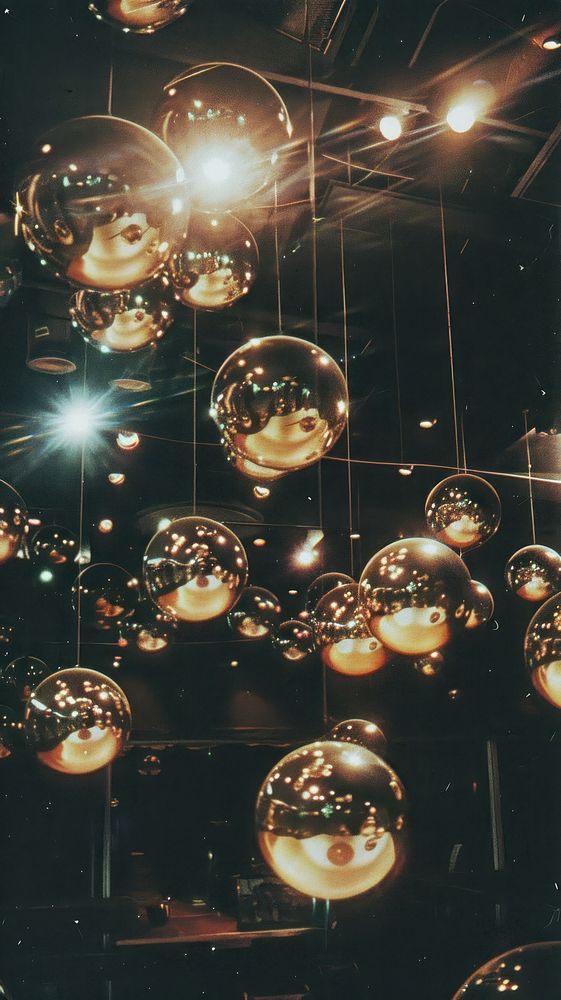 Disco balls chandelier lighting wedding.