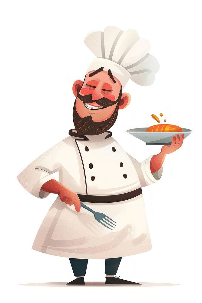 Chef professional cooks cartoon outdoors cutlery.