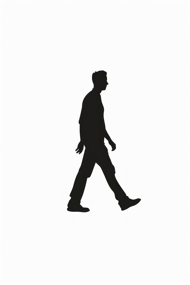 Vector illustration man walk silhouette clothing footwear.