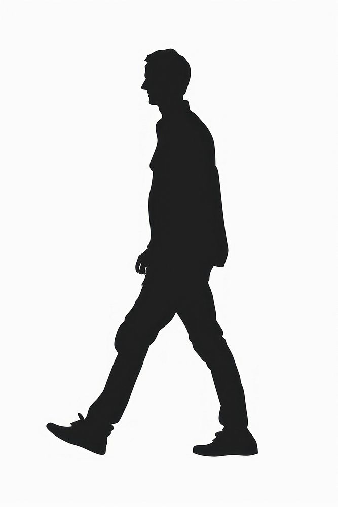 Vector illustration silhouette man walk walking person human.