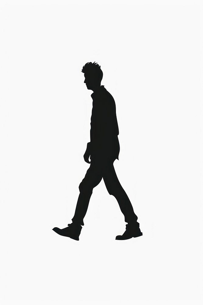 Vector illustration silhouette man walk clothing footwear walking.