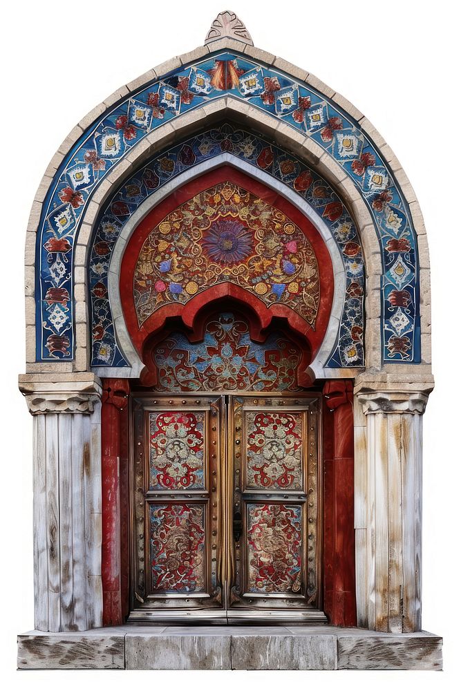 Ottoman painting of door architecture building altar.