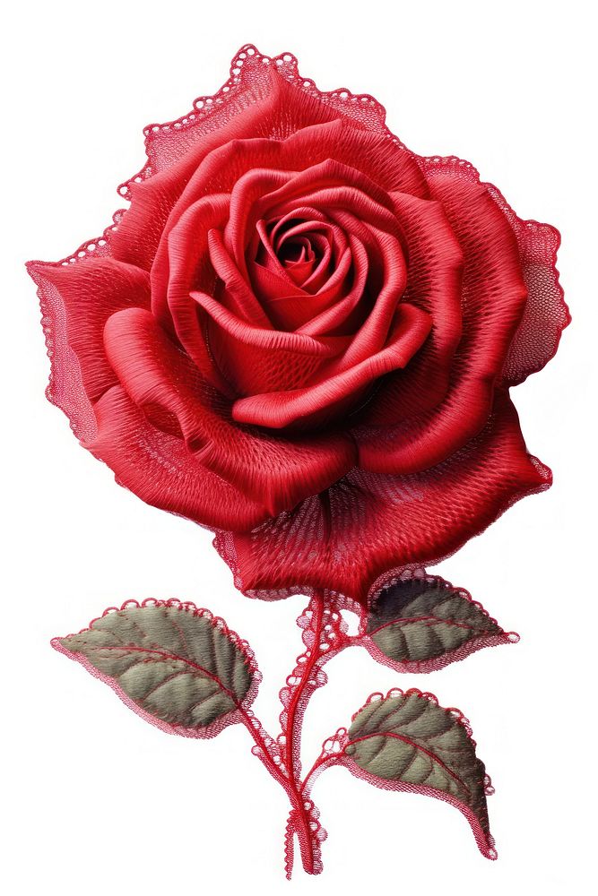 Red rose pattern flower plant.