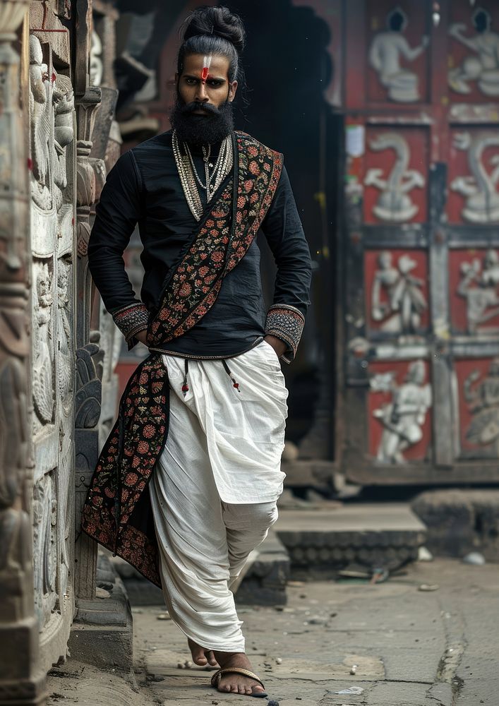 Indian man standing clothing apparel.