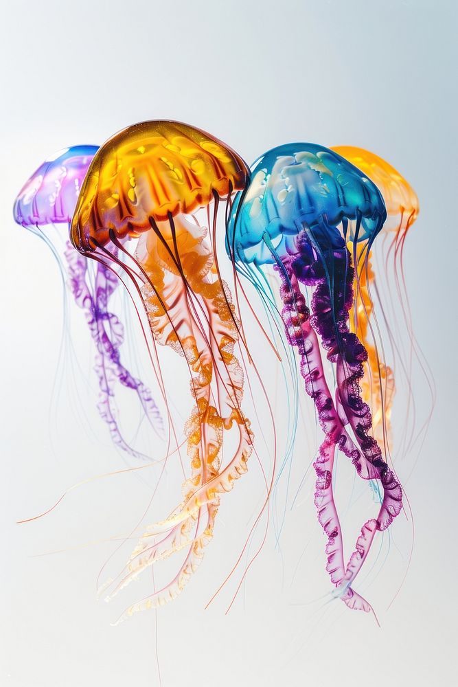 Colorful jellyfish invertebrate animal person.