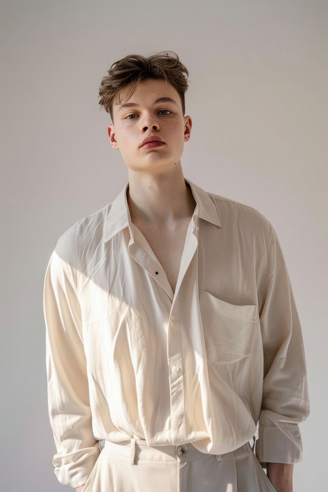 A male model wearing a shirt photography man clothing.