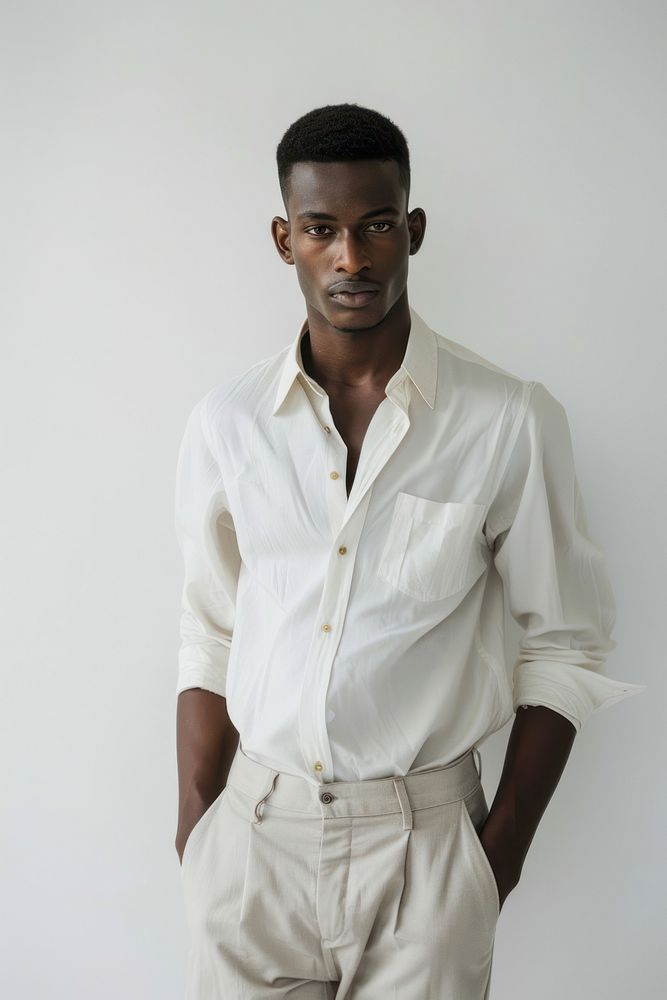 A male model wearing a shirt photography man clothing.