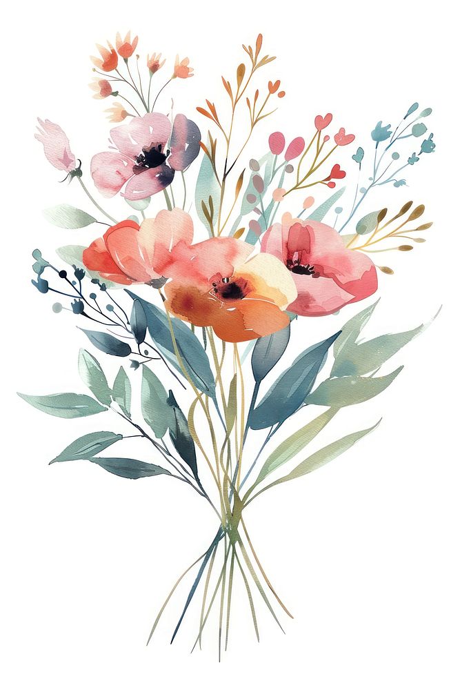 Bouquet graphics painting pattern.