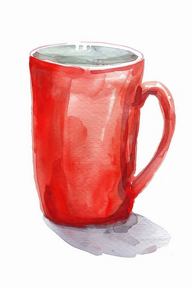 Red mug beverage ketchup coffee.