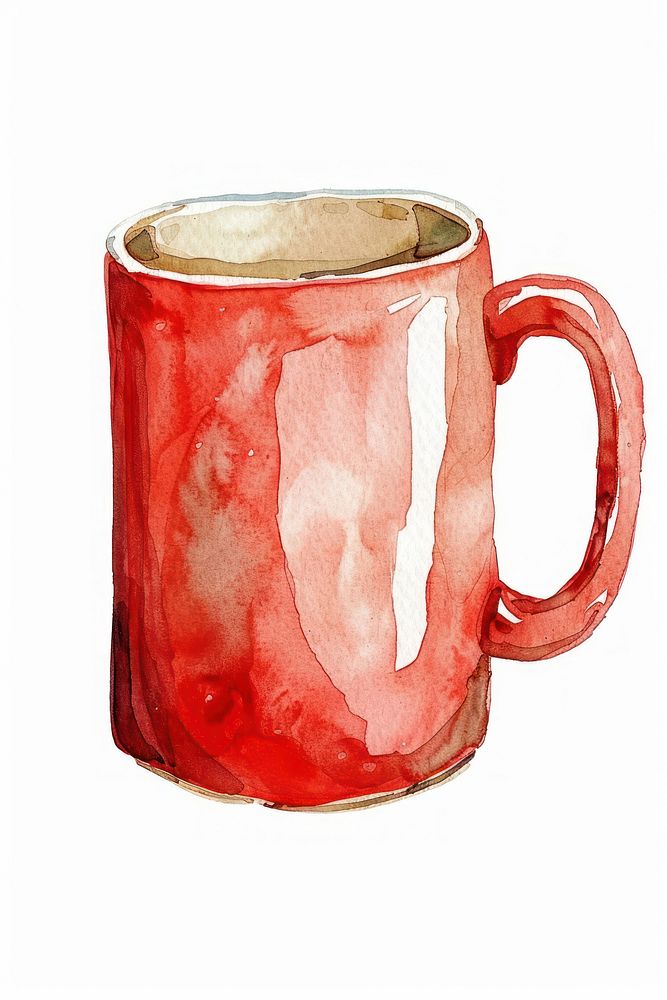 Red mug beverage ketchup pottery.
