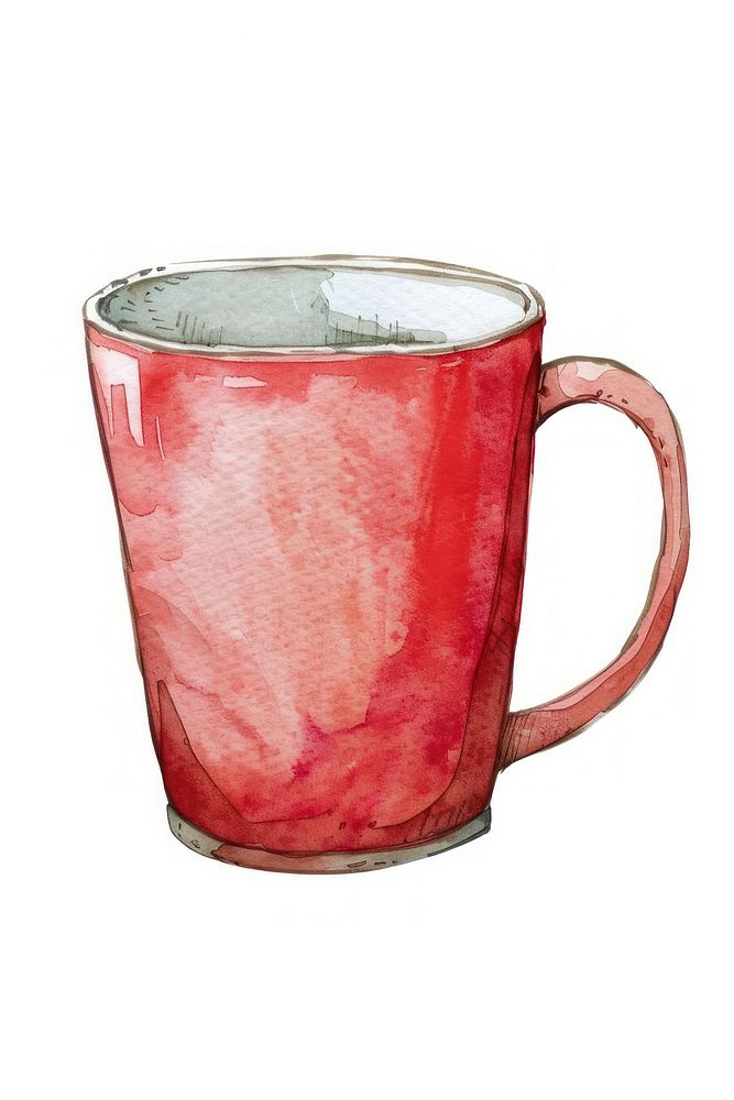 Red mug porcelain beverage pottery.