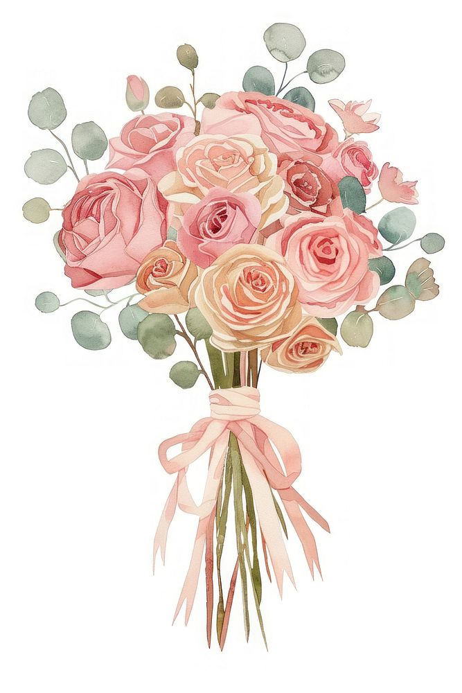Rose marry bouquet graphics blossom pattern.