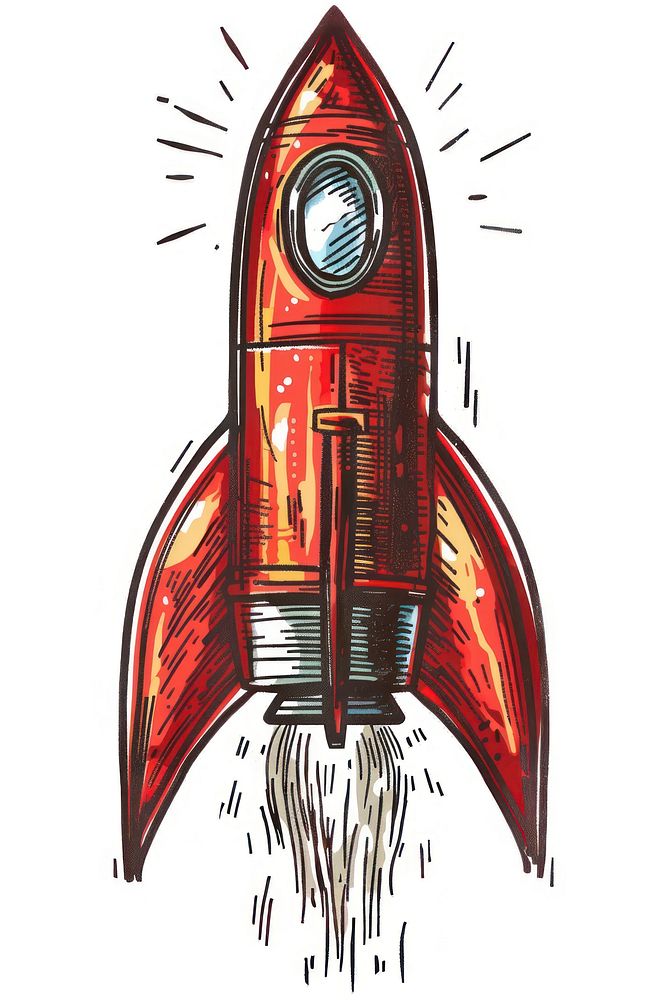 Rocket illustration art transportation spaceship.
