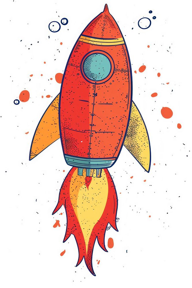 Rocket illustration seafood animal shark.