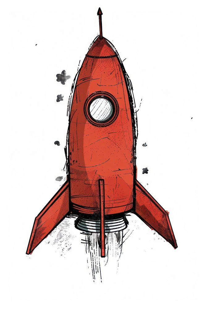 Rocket illustration drawing art transportation.
