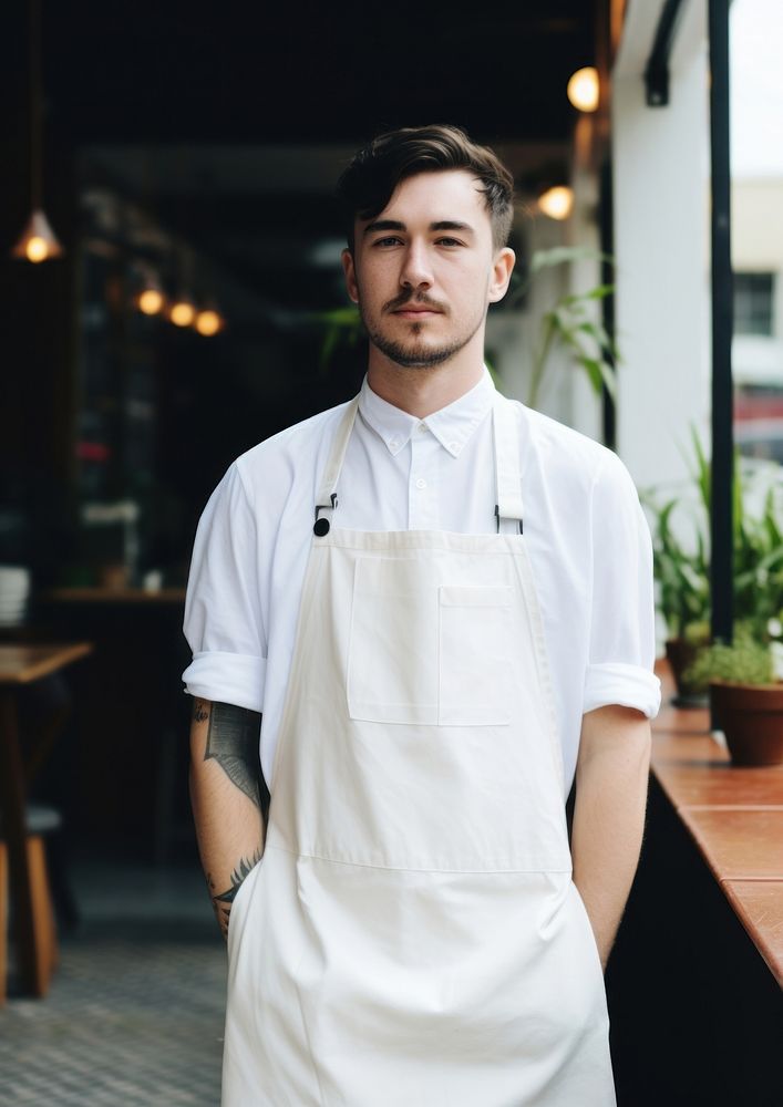 White fabric apron person adult human.