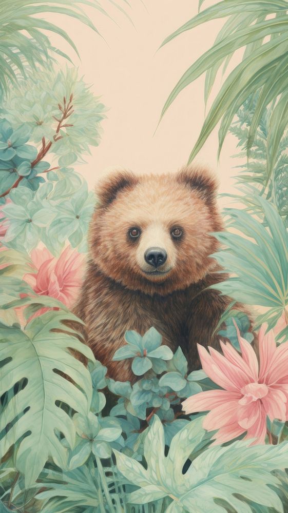 Wallpaper bear wildlife outdoors animal.